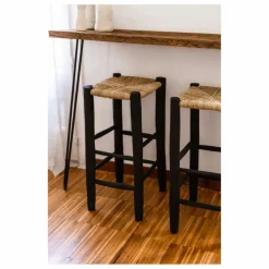 Cosydar Tabouret de bar en bois peint et palme |