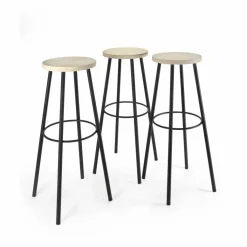 Serax Tabouret en bois, piétement en métal |