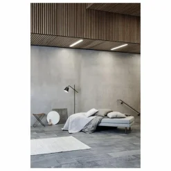 Broste Copenhagen Tabouret pliant en cuir Nola Noir New