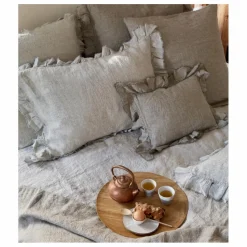 Maison de Vacances Taie d'oreiller Boho en Lin Lavé shaker |