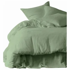 Haomy Taie d'oreiller Dili en voile de coton | Vert amande New