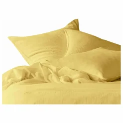 Hot Haomy Taie d'oreiller Dili en voile de coton | Jaune Paille