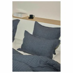 Sale Gabrielle Paris Taie d'oreiller en lin lavé | Vichy Marine