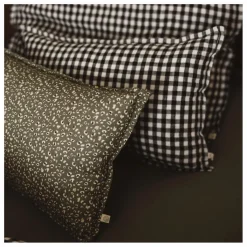 Gabrielle Paris Taie d'oreiller en lin lavé vichy | Noir Outlet