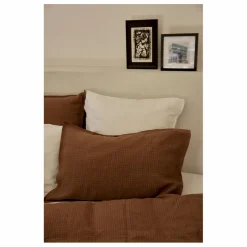 Gabrielle Paris Taie d'oreiller en lin lavé vichy | Vieux Rose Online