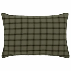 Le Monde Sauvage Taie d'oreiller Highlands en lin lavé | Vert kaki Hot