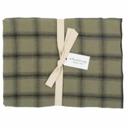 Le Monde Sauvage Taie d'oreiller Highlands en lin lavé | Vert kaki Hot