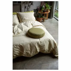 Suite 702 Taie d'oreiller Striped en percale organique - -Ecru | Olive Outlet