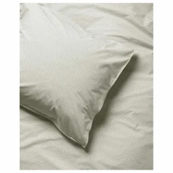 Suite 702 Taie d'oreiller Striped en percale organique - -Ecru | Olive Outlet