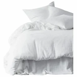 Haomy Taies d'oreiller en gaze de coton Mykonos - Set de 2 | Blanc Discount