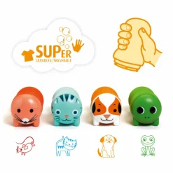 Djeco Tampons Animaux du jardin Multicolore