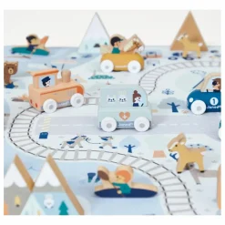 Discount Janod Tapis avec circuit Vallée blanche - Cross Roads Multicolore