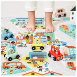 Janod Garages, Circuits|Tapis avec circuit Ville - Cross Roads