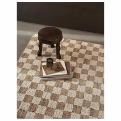 Ferm Living Tapis en jute et laine Check | Crème Outlet