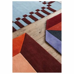 Layered Tapis en laine Teklan Frame, Tekla Evelina Severin | Bleu Discount