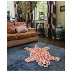 Hot Doing Goods Tapis léopard en laine | Rose