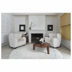 Lorena Canals Tapis rond Arctic circle 250x250 cm | Blanc