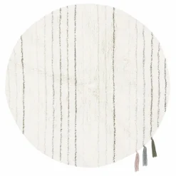 Lorena Canals Tapis rond Arona en laine | Blanc coton Outlet