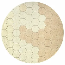 New Lorena Canals Tapis rond Honeycomb | Golden sand