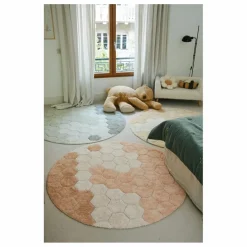 Discount Lorena Canals Tapis rond Honeycomb | Rose