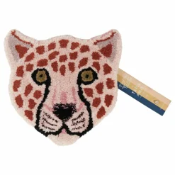 Enfant Doing Goods Tapis tête de léopard Pinky en laine |