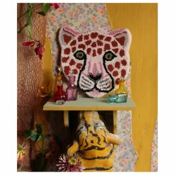 Enfant Doing Goods Tapis tête de léopard Pinky en laine |