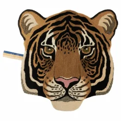 Enfant Doing Goods Tapis tête de tigre en laine Rajah |