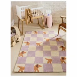 Bleuu-studio Tapis Walter Damier | Lilas tLilas Sale