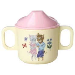 Discount Rice Tasse d'apprentissage en mélamine Chats - x Nathalie Lété | Crème