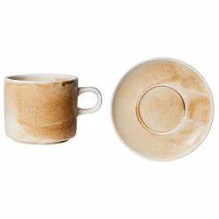 Clearance HKliving Tasse et soucoupe Chef Ceramics en porcelaine | Crème