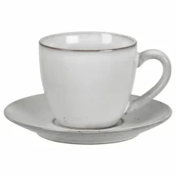 Broste Copenhagen Tasse Sous Tasse Nordic sand en grès | Gris clair Discount