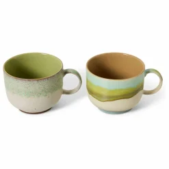 Hot HKliving Tasses en grès Neo - Set de 2 | Vert pâle