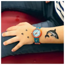 Djeco TICLOCK - Montre Super-héros | Bleu canard Clearance