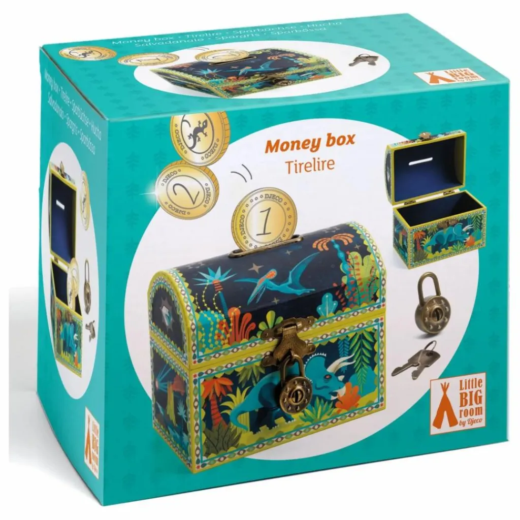 Djeco Tirelire Dinosaure Multicolore Hot