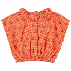 Piupiuchick Top Cherry Vichy | Orange