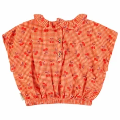 Piupiuchick Top Cherry Vichy | Orange