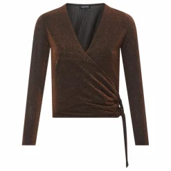 Alma Deia Top Drapé Cache-Coeur Glitters | Marron