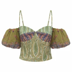 Boteh Top Lucent Lin | Vert Discount