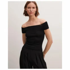 Discount Bompard Top Maille Col Bardot Cachemire et Soie | Noir