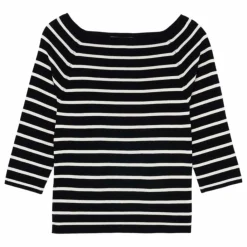 Bompard Top Marinière Soie et Cachemire | Noir Outlet