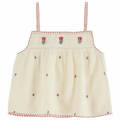 Discount Emile et Ida Top Tulipe Brodé | Ecru