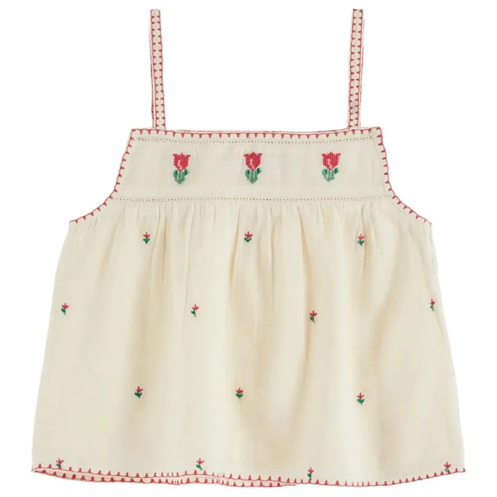Discount Emile et Ida Top Tulipe Brodé | Ecru
