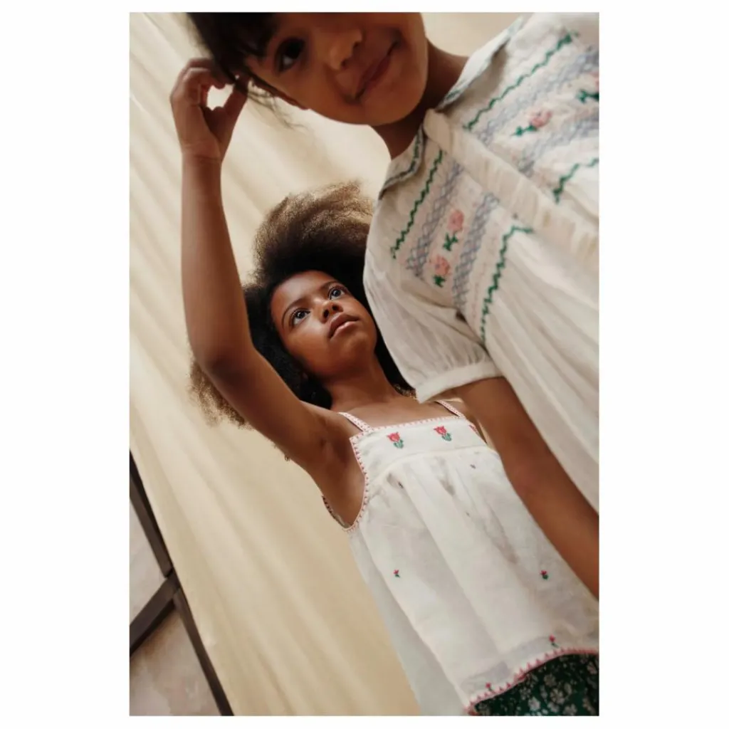 Discount Emile et Ida Top Tulipe Brodé | Ecru