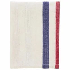 Madam Stoltz Torchon de cuisine rayé en coton | Bleu