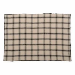 Le Monde Sauvage Torchon Highlands à carreaux en lin lavé | Beige rosé Clearance