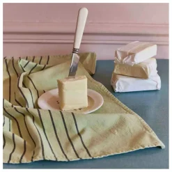 La cerise sur le gâteau Torchon rayé en coton bio Piero |