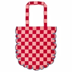 Bitossi Tote Bag en coton vichy Dama Rosa | Rouge