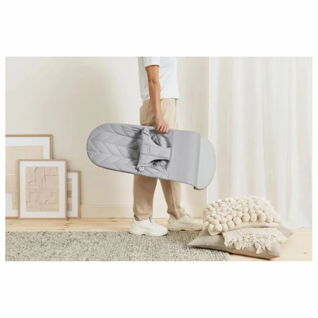 BabyBjörn Transat Bliss en coton matelassé Pétale | Gris clair Hot