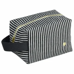 La cerise sur le gâteau Trousse de toilette Cube rayée en coton bio Basile | Caviar