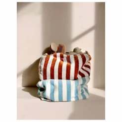 Homme/Femme Rose in April Trousse de toilette en éponge Vic rayée |